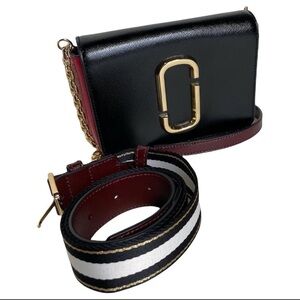 Marc Jacobs Black & Red Hip Shot Belt Crossbody Bag